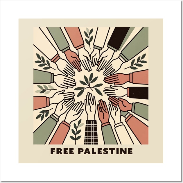 Free Palestine - Unity in Solidarity Wall Art by Retro Travel Design